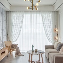 Bloemen Tule Transparante Gordijnen Elegante Witte Voile Gordijnen Op Maat Gemaakt Gordijn Jaloezieën Paneel Voor Woonkamer Een