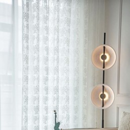 Bloemen Tule Transparante Gordijnen Elegante Witte Voile Gordijnen Op Maat Gemaakt Gordijn Jaloezieën Paneel Voor Woonkamer Een