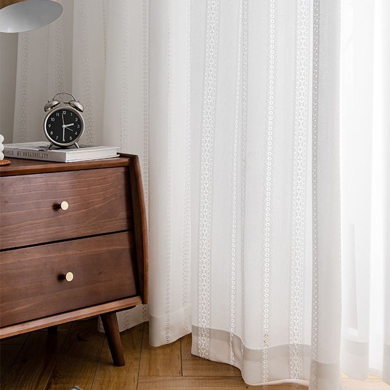 Witte Doorschijnende Gordijnen In Scandinavische Stijl, Jacquardgordijnen Voor Woonkamer En Slaapkamer