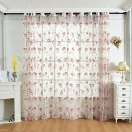 Moderne Bloemen Tule Gordijnen Pastorale Voile Voor Woonkamer Slaapkamer