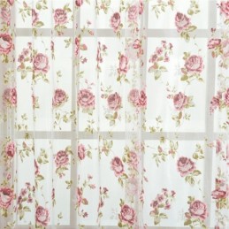 Moderne Bloemen Tule Gordijnen Pastorale Voile Voor Woonkamer Slaapkamer