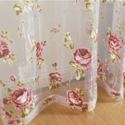 Moderne Bloemen Tule Gordijnen Pastorale Voile Voor Woonkamer Slaapkamer