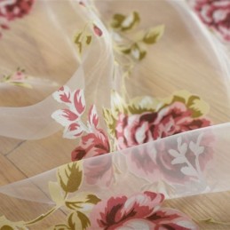 Moderne Bloemen Tule Gordijnen Pastorale Voile Voor Woonkamer Slaapkamer