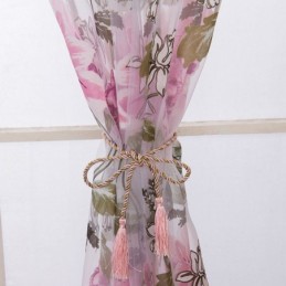 Europees Gordijn Op Maat Gemaakt, Rustiek Bloementule Voor Woonkamer/Slaapkamer