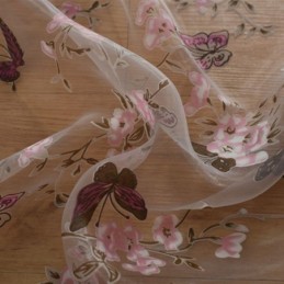 Vlinderbloem Bedrukte Tule Gordijnen Raamdecoratie Voile Gordijn Op Maat Gemaakt Gordijn