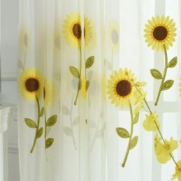 Europees Gordijn Op Maat Gemaakt, Rustiek Bloementule Voor Woonkamer/Slaapkamer