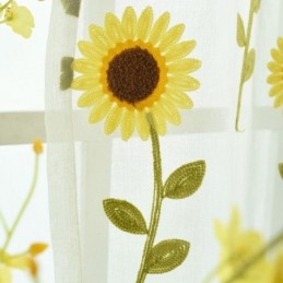 Europees Gordijn Op Maat Gemaakt, Rustiek Bloementule Voor Woonkamer/Slaapkamer