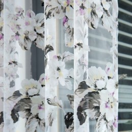 Europees Gordijn Op Maat Gemaakt, Rustiek Bloementule Voor Woonkamer/Slaapkamer