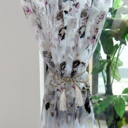 Europees Gordijn Op Maat Gemaakt, Rustiek Bloementule Voor Woonkamer/Slaapkamer