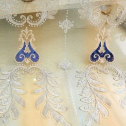 Prachtige Tule Gordijnen Op Maat, Europese Geborduurde Bloemengordijnen Voor Kamerdecoratie