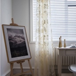 Witte Doorschijnende Voile Gordijnen, Decoratieve Wijnranken, Borduurwerk, Raamgordijnen Voor De Slaapkamer