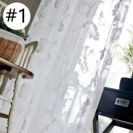 Witte Doorschijnende Voile Gordijnen, Decoratieve Wijnranken, Borduurwerk, Raamgordijnen Voor De Slaapkamer