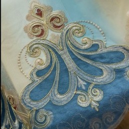 Luxe Transparante Gordijnen, Bloemenborduurwerk, Semi-Voile Gordijn, Op Maat Gemaakt Gordijn Voor De Slaapkamer