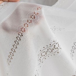 Klassiek Geometrisch Raamscherm, Wit Borduurwerk Van Organza Voor De Woonkamer, Op Maat Gemaakt Gordijn