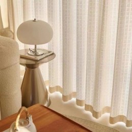 Geruite Jacquard Tule Gordijnen Raamscherm Voor De Woonkamer