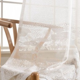Witte Jacquard Gordijnen Doorschijnende Gordijnen Voor Woonkamer Slaapkamer