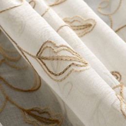 Geborduurd Blad Tule Gordijn Op Maat Gemaakt Gordijn Moderne Voile Gaas Gordijnen