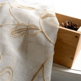 Geborduurd Blad Tule Gordijn Op Maat Gemaakt Gordijn Moderne Voile Gaas Gordijnen