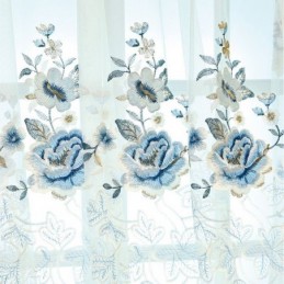 Luxe Tule Gordijn Op Maat Gemaakt Gordijn Bloemen Geborduurd Voile Voor Woonkamer