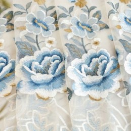 Luxe Tule Gordijn Op Maat Gemaakt Gordijn Bloemen Geborduurd Voile Voor Woonkamer