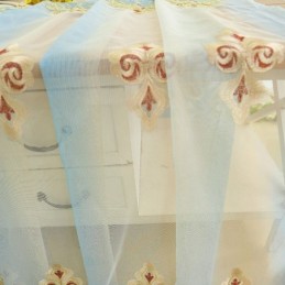 Europese Geborduurde Gordijnen, Raamscherm Van Tule Voor Woonkamer, Slaapkamer, Villa