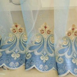 Europese Geborduurde Gordijnen, Raamscherm Van Tule Voor Woonkamer, Slaapkamer, Villa