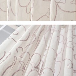 Witte Voile Gordijnen Met Borduursel En Wijnranken Voor De Slaapkamer