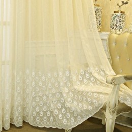 Luxe Geborduurd Raamscherm Voor Woonkamer/Eetkamer, Op Maat Gemaakt Gordijn