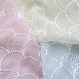 Decoratief Raamscherm Met Geborduurde Visschubben, Transparant Gordijn Op Maat Voor De Woonkamer