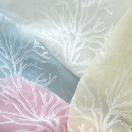 Decoratief Raamscherm Met Plantenprint En Borduurwerk, Op Maat Gemaakt Gordijn Voor De Woonkamer