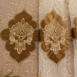 Europees Gordijn Op Maat Gemaakt, Transparant Geborduurd Raamscherm Voor Woonkamer/Slaapkamer