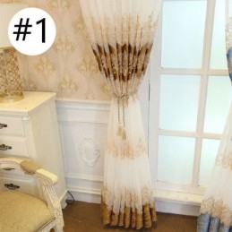 Europees Gordijn Op Maat Gemaakt, Transparant Geborduurd Raamscherm Voor Woonkamer/Slaapkamer