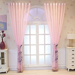 Decoratief Raamscherm Met Geborduurd Blad, Op Maat Gemaakt Gordijn Voor De Woonkamer