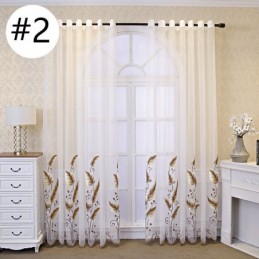 Decoratief Raamscherm Met Geborduurd Blad, Op Maat Gemaakt Gordijn Voor De Woonkamer