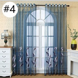 Decoratief Raamscherm Met Geborduurd Blad, Op Maat Gemaakt Gordijn Voor De Woonkamer