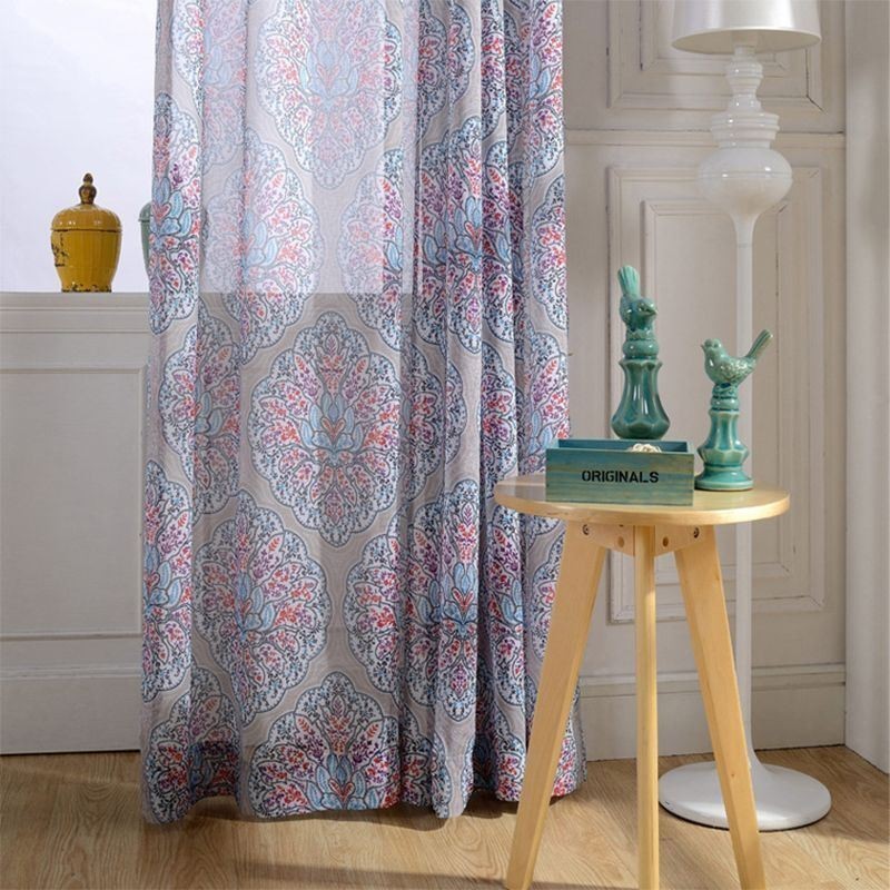 Bedrukte Bloemengordijnen Van Tule Voor De Woonkamer