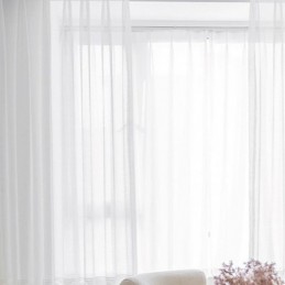 Modern Geometrisch Golvenpatroon Raamscherm Balkon Geborduurd Wit Gordijn Op Maat Gemaakt Gordijn