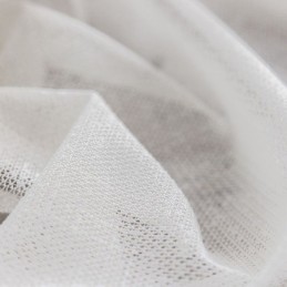 Modern Geometrisch Golvenpatroon Raamscherm Balkon Geborduurd Wit Gordijn Op Maat Gemaakt Gordijn