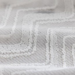 Modern Geometrisch Golvenpatroon Raamscherm Balkon Geborduurd Wit Gordijn Op Maat Gemaakt Gordijn