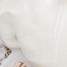 Moderne Geborduurde Voile Gordijnen, Gestreepte Tule Gordijnen, Op Maat Gemaakt Gordijn Voor De Woonkamer