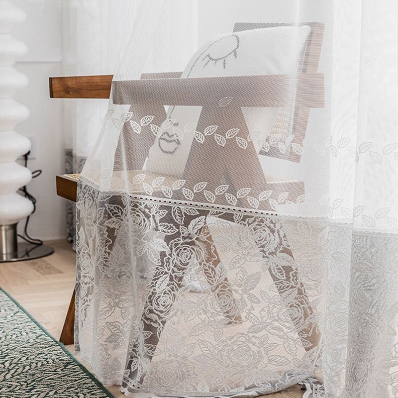 Modern Bloemmotief Gordijn Op Maat Gemaakt Gordijn Tule Raam Transparant Voor Woonkamer Slaapkamer