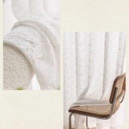 Witte Doorschijnende Voile Gordijnen, Borduurwerk, Raamgordijnen Voor De Slaapkamer