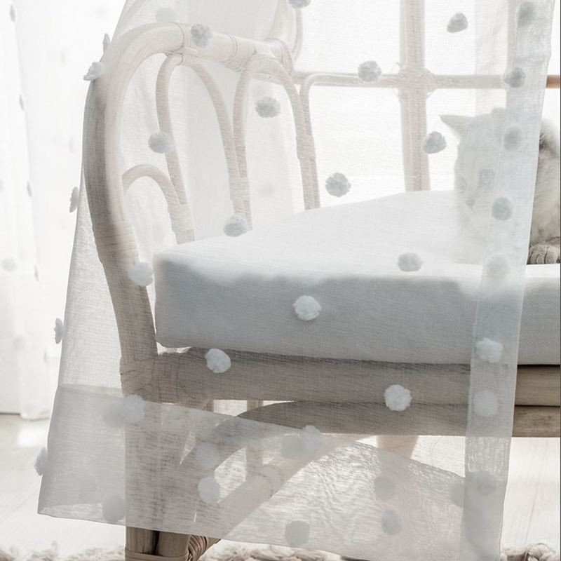 Nordic Reliëf Transparant Gordijn Op Maat Gemaakt Gordijn Witte Tule Woonkamer Slaapkamer