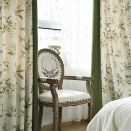 Gordijnen Met Katoenen Linnen Bloemenprint En Plantenpatroon Voor De Woonkamer