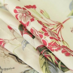 Gordijn Van Katoenlinnen Op Maat Gemaakt Gordijn In Amerikaanse Stijl Met Plantenprint