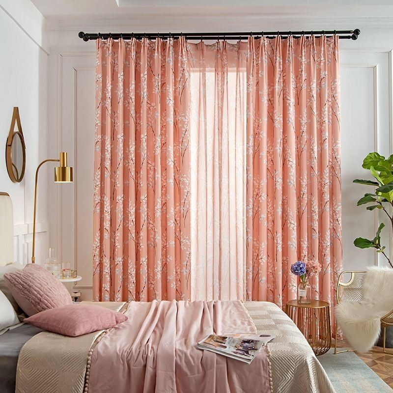 Gordijn Op Maat Gemaakt Gordijn Amerikaanse Stijl Plantenprint Semi-Verduisterend