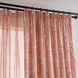 Gordijn Op Maat Gemaakt Gordijn Amerikaanse Stijl Plantenprint Semi-Verduisterend