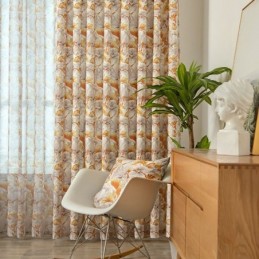 Semi-Verduisteringsgordijn Op Maat Gemaakt Gordijn Amerikaanse Stijl Plantenprint