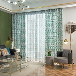 Semi-Verduisteringsgordijn Op Maat Gemaakt Gordijn Amerikaanse Stijl Plantenprint