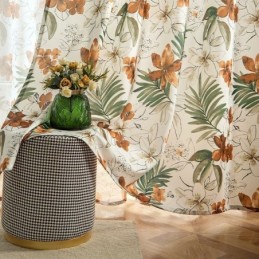 Gordijnen Amerikaanse Stijl Met Plantenprint